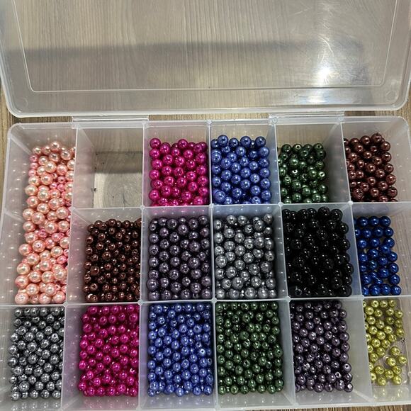 Custom Variety Pack Other - Large Lot, 3lbs Glass Jewel Colored Pearls in 6mm and 8mm, Jewelry Craft Beads